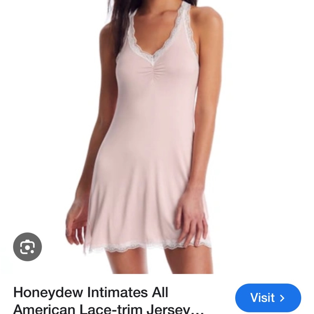 Honeydew Intimates Pink Lace-Trim Sleep Dress Chemise Medium